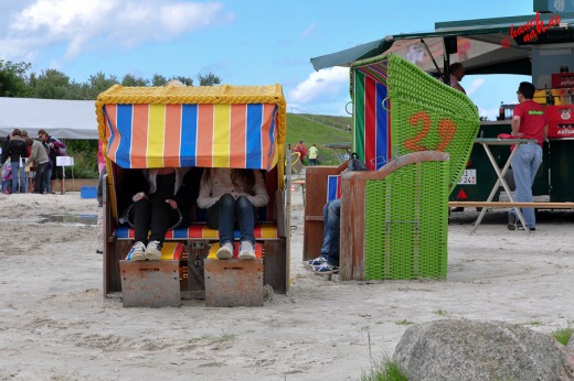 Strandkörbe am Trockenstrand von Upleward