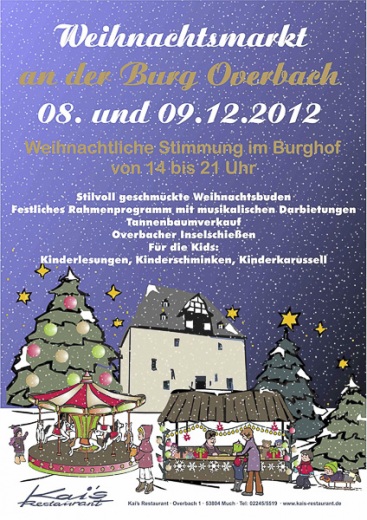 Weihnachtsmarkt Burg Overbach in Much - Plakat