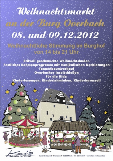 Weihnachtsmarkt Burg Overbach in Much - Plakat Weihnachtsmarkt Burg Overbach in Much - Plakat